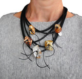 Elegant Amber necklace with five stones