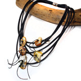 Elegant Amber necklace with five stones