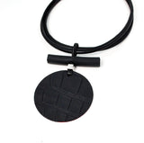 Huge orange disk necklace