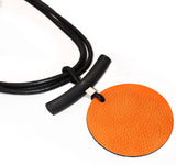Huge orange disk necklace