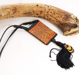 Long Tribal Necklace with Animal Print