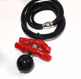 Bold sculptural necklace in red and black