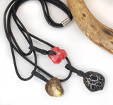 Long Contemporary Necklace with Chunky Stones