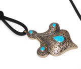 Long tribal necklace with vintage pendant from Afghanistan