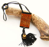 Long Tribal Necklace with Animal Print