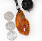 Elegant Amber necklace with two pendants