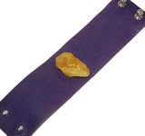 Leather cuff with natural Amber