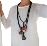 Long Contemporary Necklace with Chunky Stones