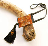 Long Tribal Necklace with Animal Print