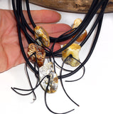 Elegant Amber necklace with five stones