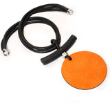 Huge orange disk necklace