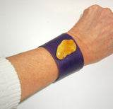 Leather cuff with natural Amber