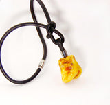 Necklace with large Amber pendant