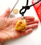 Necklace with large Amber pendant