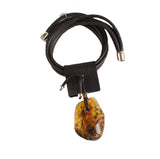 Elegant statement necklace with massive Amber