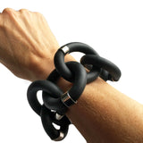 Bold Rubber Chain Cuff Bracelet