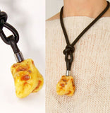 Necklace with large Amber pendant