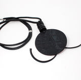 Adjustable and reversible! Long-short necklace with red disk