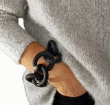 Bold Rubber Chain Cuff Bracelet