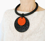 Chunky necklace /orange-black/