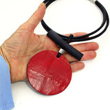 Huge red disk necklace