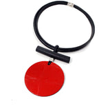 Huge red disk necklace