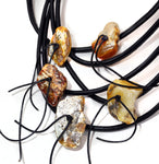 Elegant Amber necklace with five stones