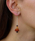 Sterling Silver Dangle Amber Earrings