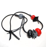 Long eccentric necklace with chunky colorful beads