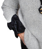 Bold sculptural leather cuff