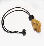 Elegant statement necklace with large Amber