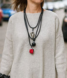 Atypical Long Elegant Contemporary Necklace with Chunky Stones