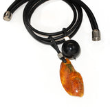 Elegant Amber necklace with two pendants
