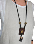 Long tribal necklace with African handmade beads