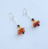 Sterling Silver Dangle Amber Earrings