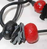 Long eccentric necklace with chunky colorful beads