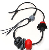 Long eccentric necklace with chunky colorful beads