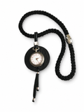 Nostalgic short contemporary necklace with antique silver pocket watch