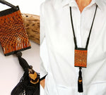 Long Tribal Necklace with Animal Print