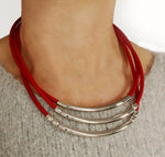 Simple red necklace