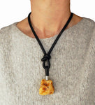Necklace with large Amber pendant