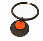 Chunky necklace /orange-black/